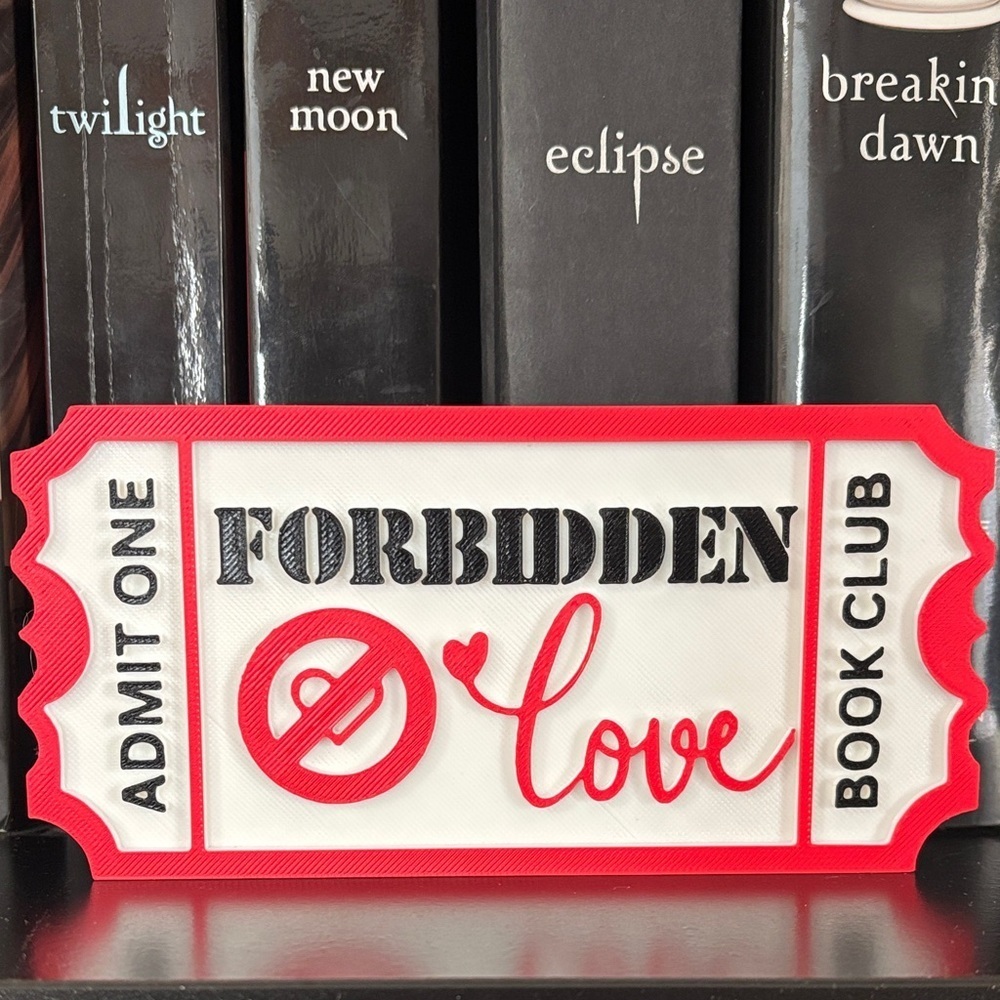 Forbidden Love Book Club Ticket Shelf Decor 🎟️❤️🔥